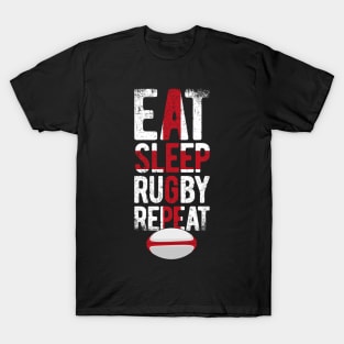 Eat sleep rugby repeat england rugby T-Shirt